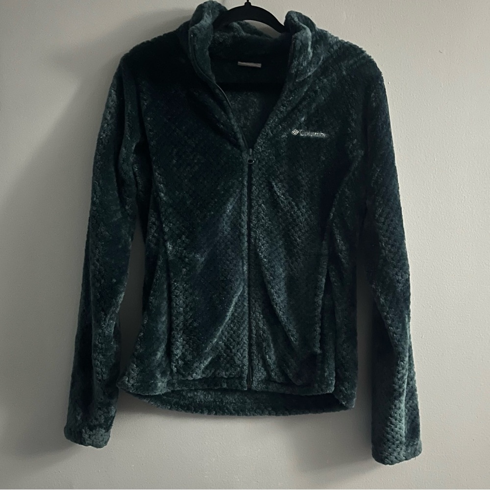 Columbia full zip fuzzy jacket in teal size medium 💸 SALE